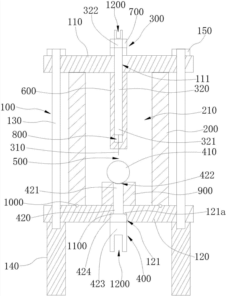 Experimental device for measuring lightning impulse voltage endurance of insulating liquid