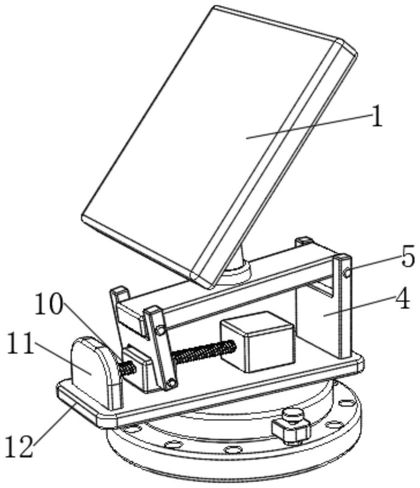 Steering and angle adjusting device of solar cell panel