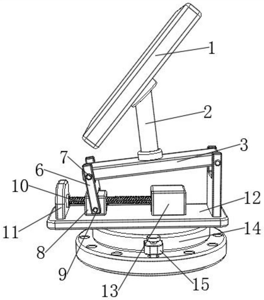 Steering and angle adjusting device of solar cell panel