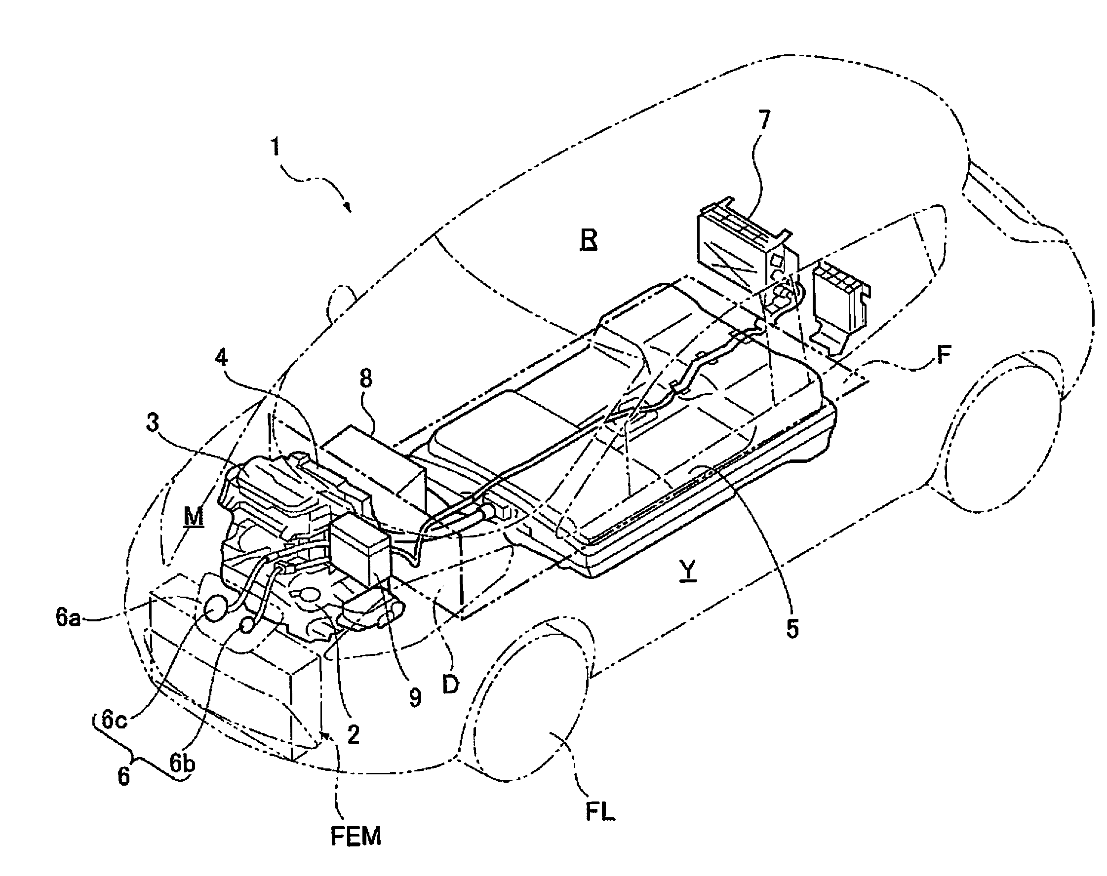 Vibration suppression structure for front-end module