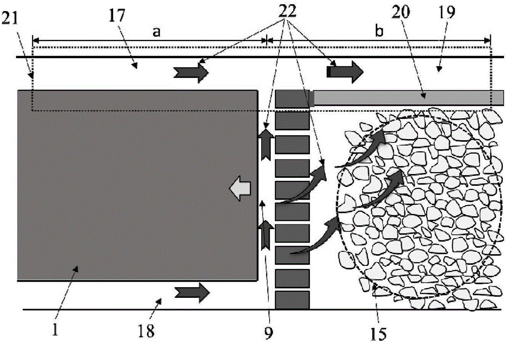 Coal seam stope advantageous gas transport pathway staged construction method