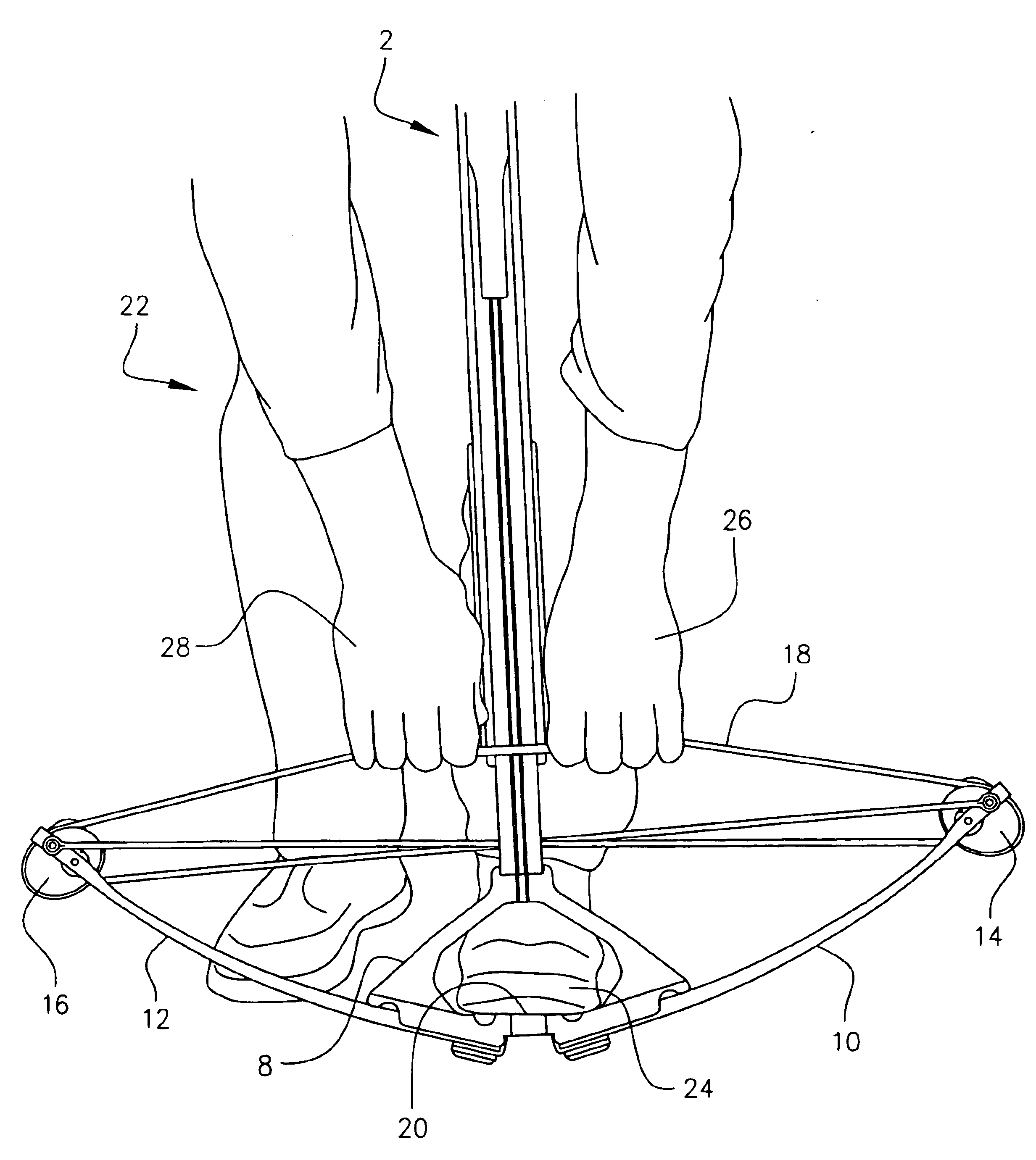 Crossbow with inset foot claw