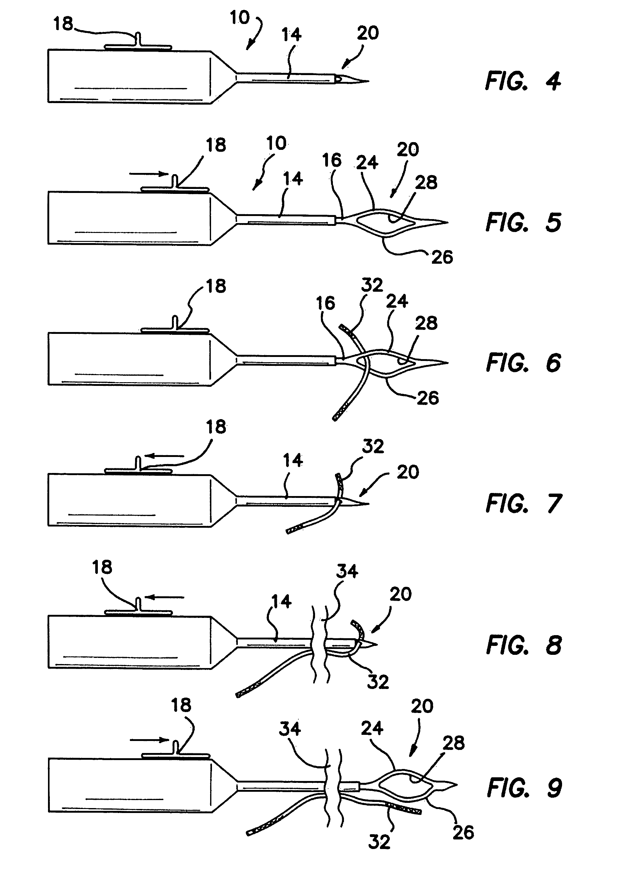 Expandable needle suture apparatus and associated handle assembly with rotational suture manipulation system