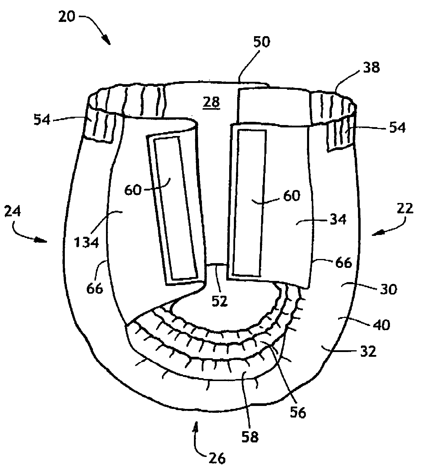 Absorbent article featuring a laminated material with a low Poisson's Ratio