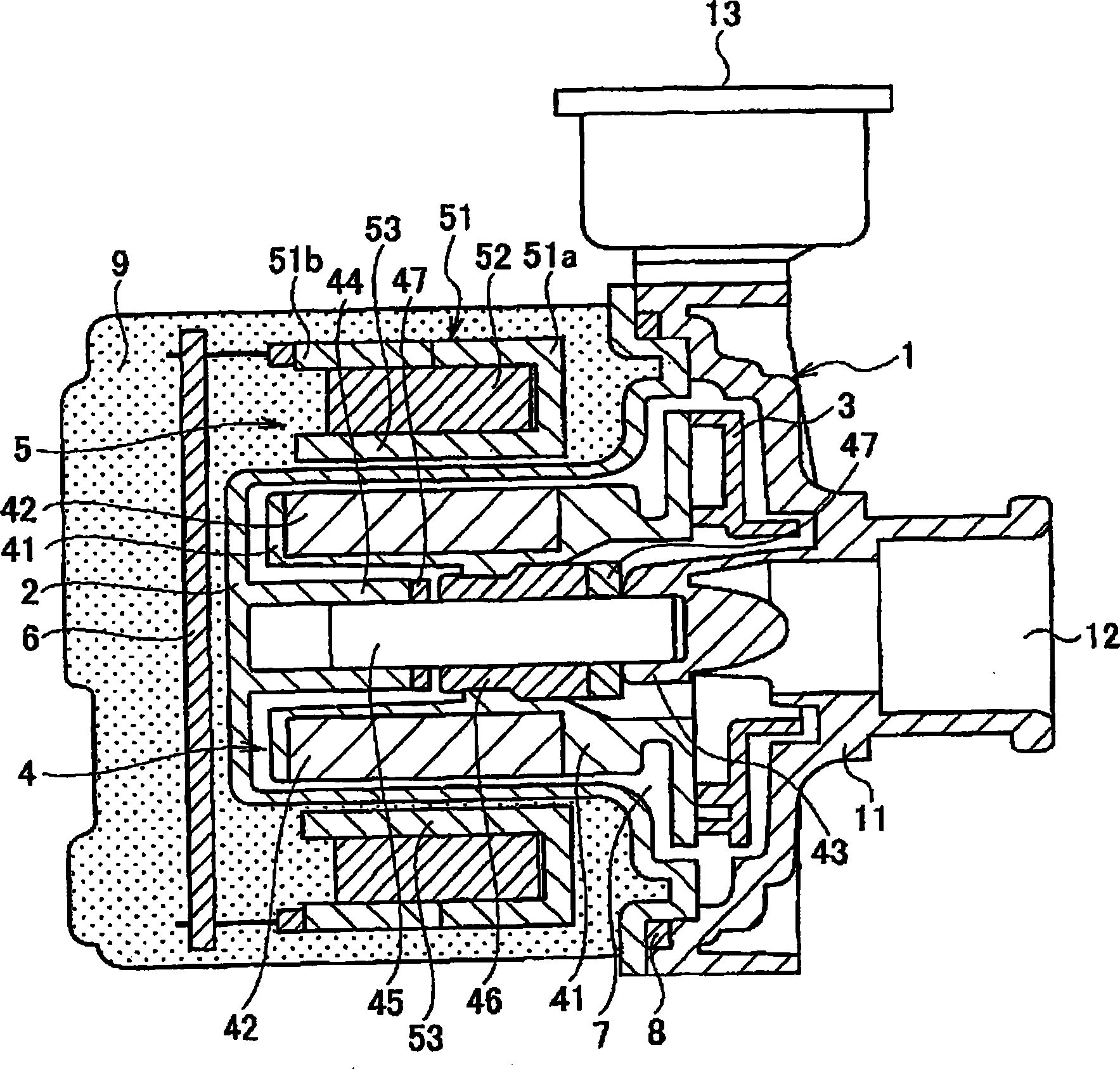 Claw pole type motor and pump