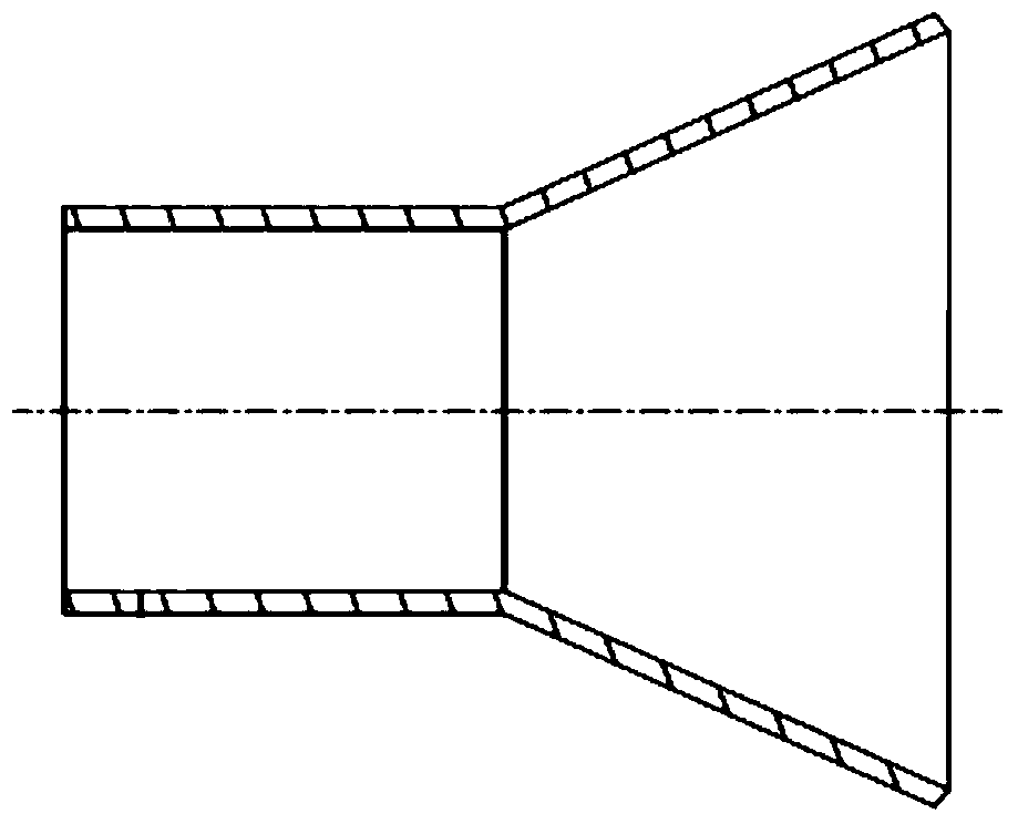 Die and method for forming straight tube section-expansion section composite titanium alloy equal-wall-thickness curved generatrix thin wall rotation body component