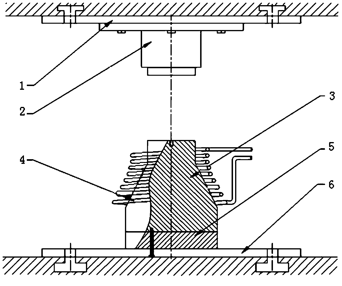 Die and method for forming straight tube section-expansion section composite titanium alloy equal-wall-thickness curved generatrix thin wall rotation body component