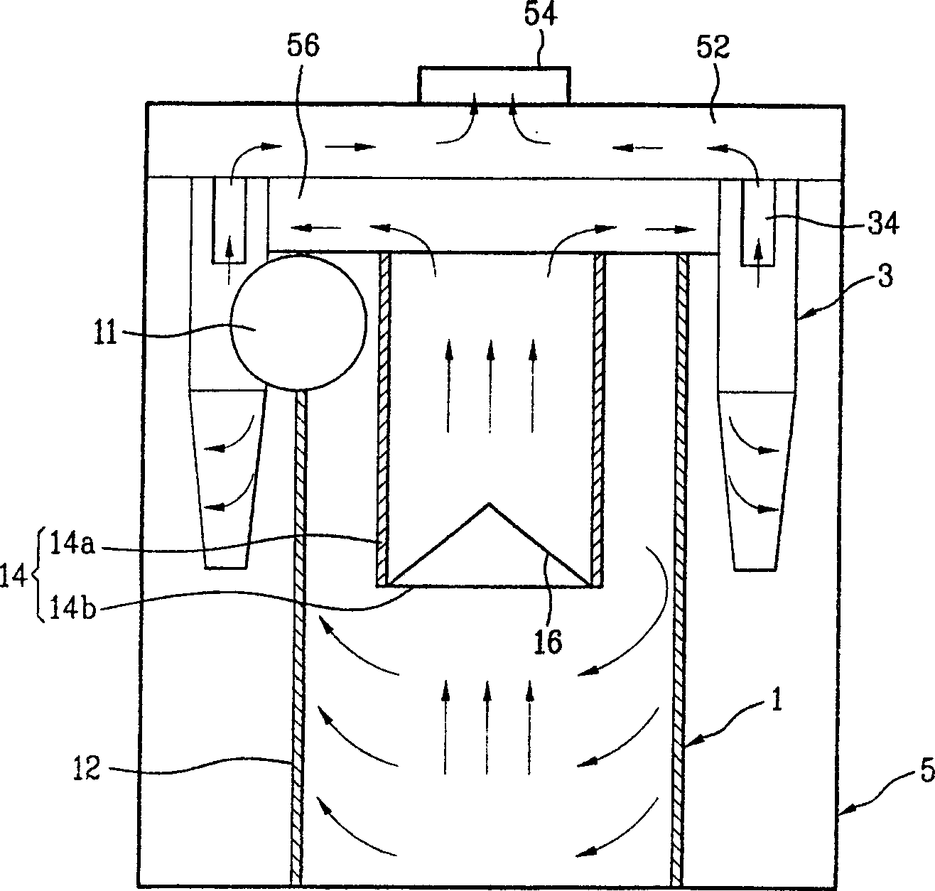 Multiple cyclonic dust collector