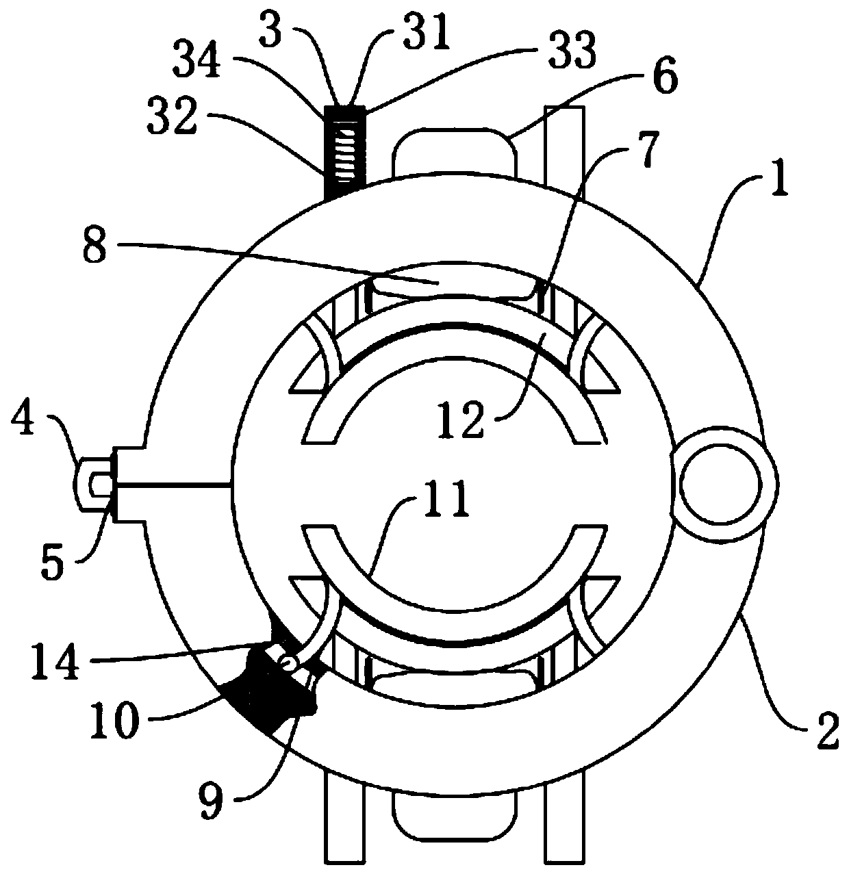 Positioning protection structure for tail row corrugated pipe