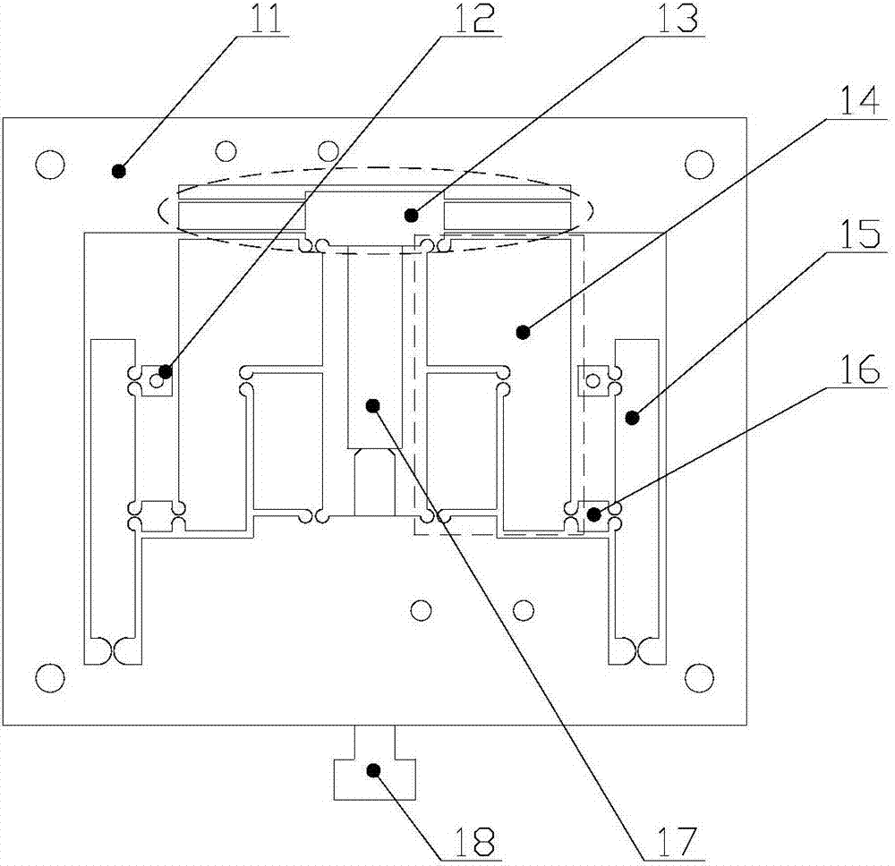 Single-driving type pure rotating and micro-positioning platform