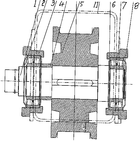 Bearing box on European type crane