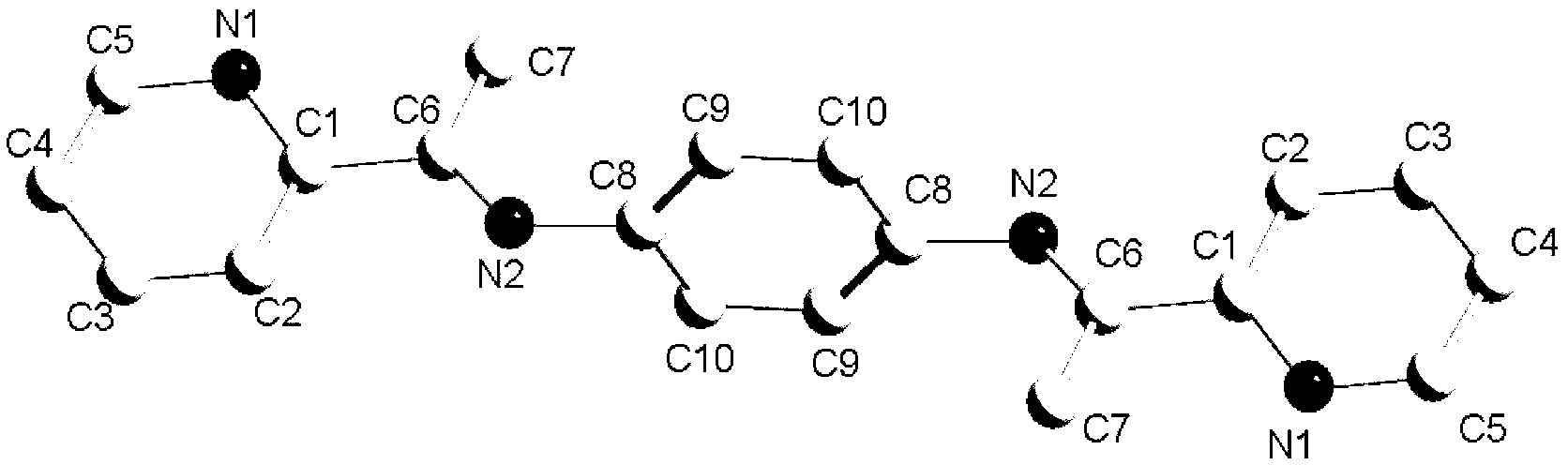 Organic white light material o-pyridine p-benzene bis(imino) cadmium/mercury complex and preparation method thereof