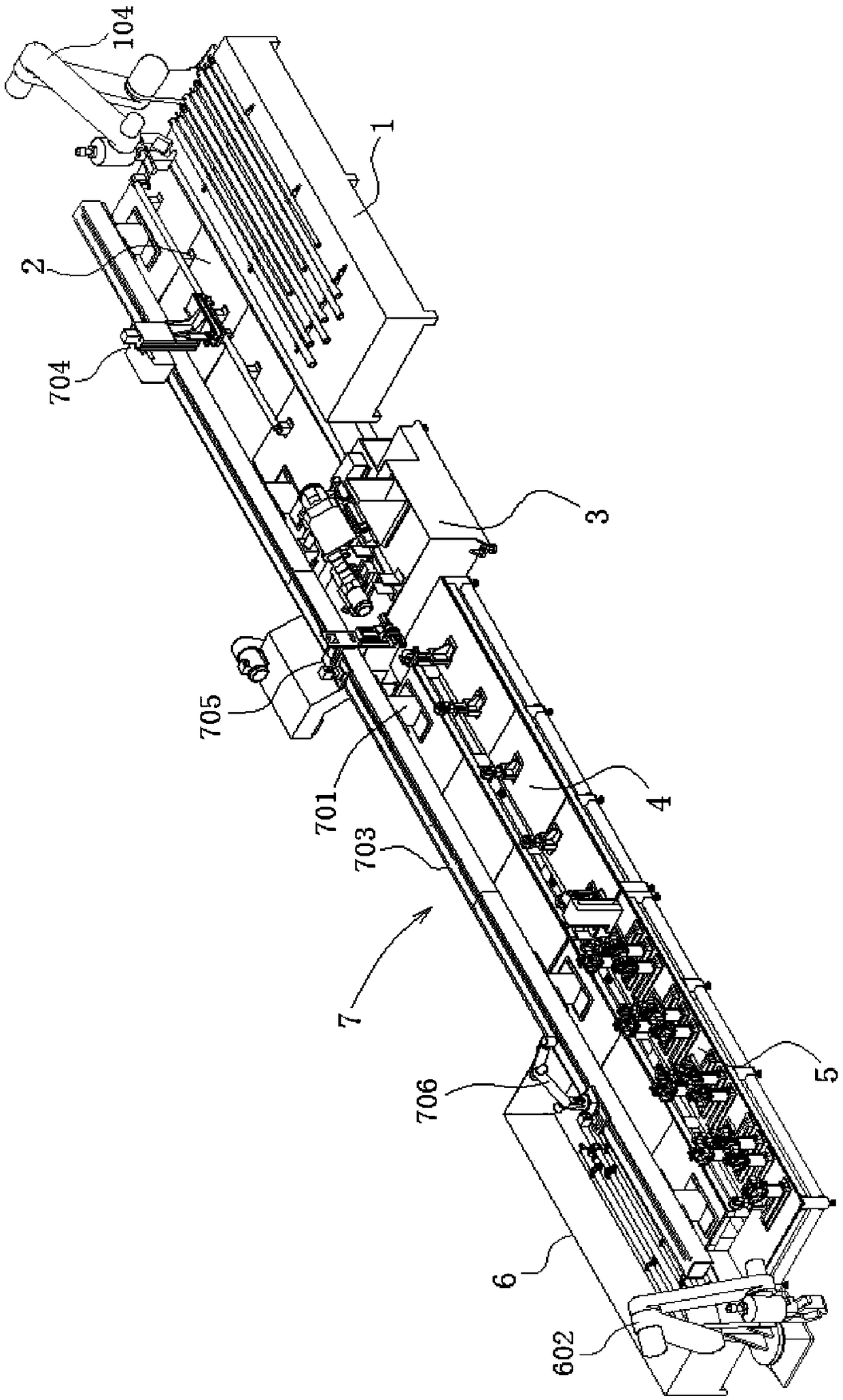 Electric railway overhead contact system cantilever preassembled automatic production line