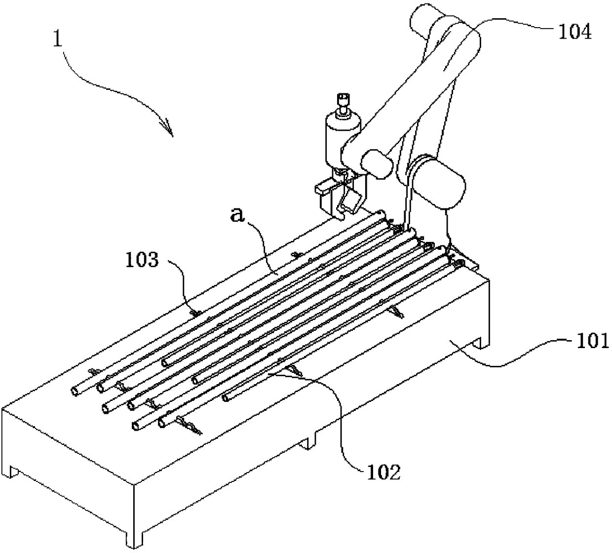 Electric railway overhead contact system cantilever preassembled automatic production line