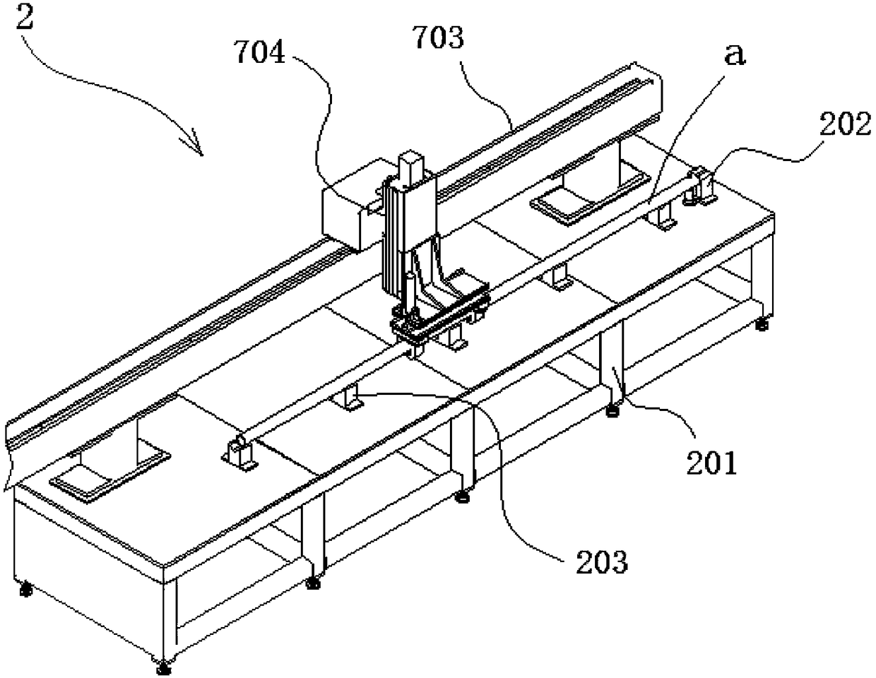 Electric railway overhead contact system cantilever preassembled automatic production line