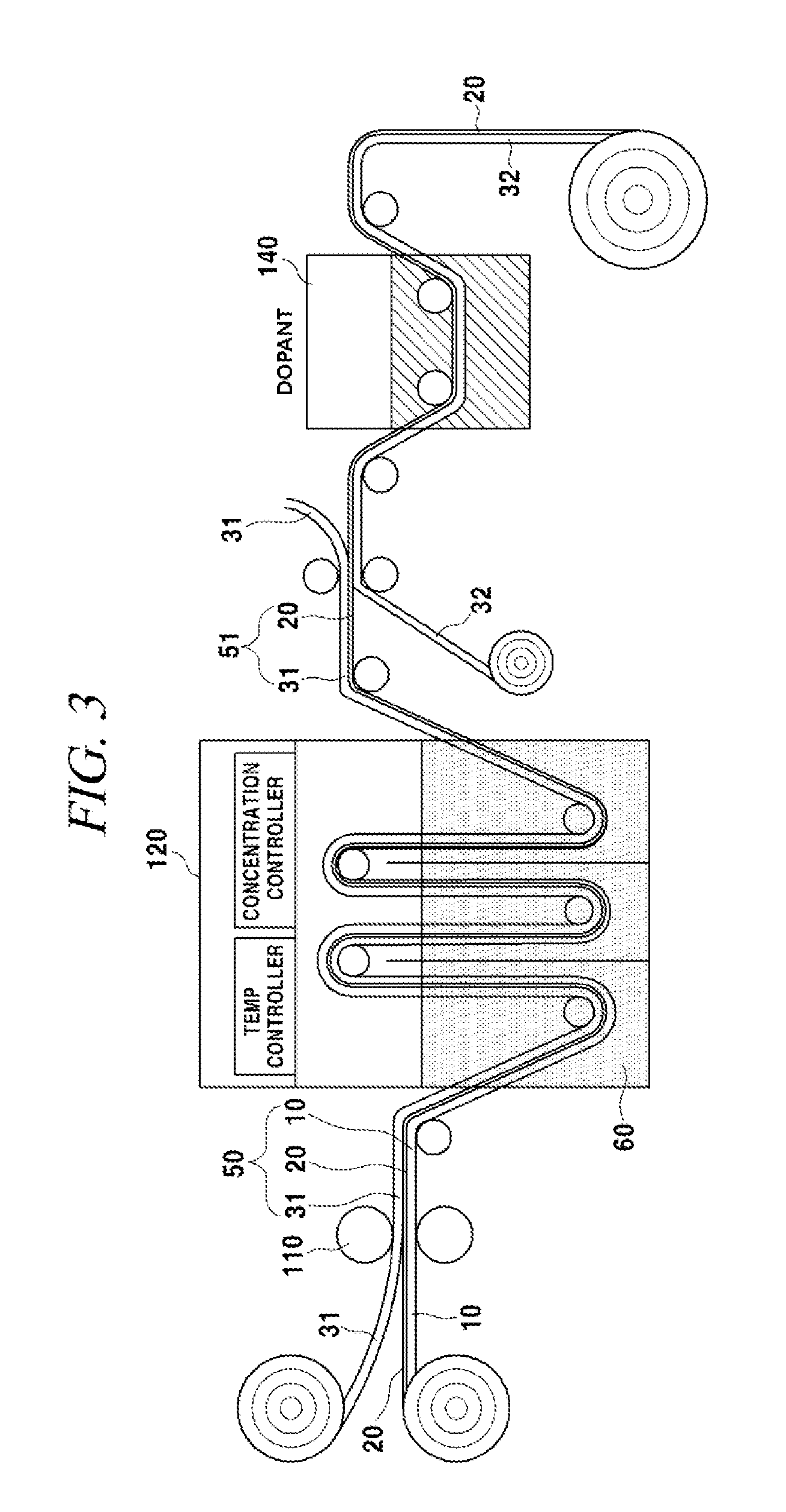 Roll-to-roll doping method of graphene film, and doped graphene film