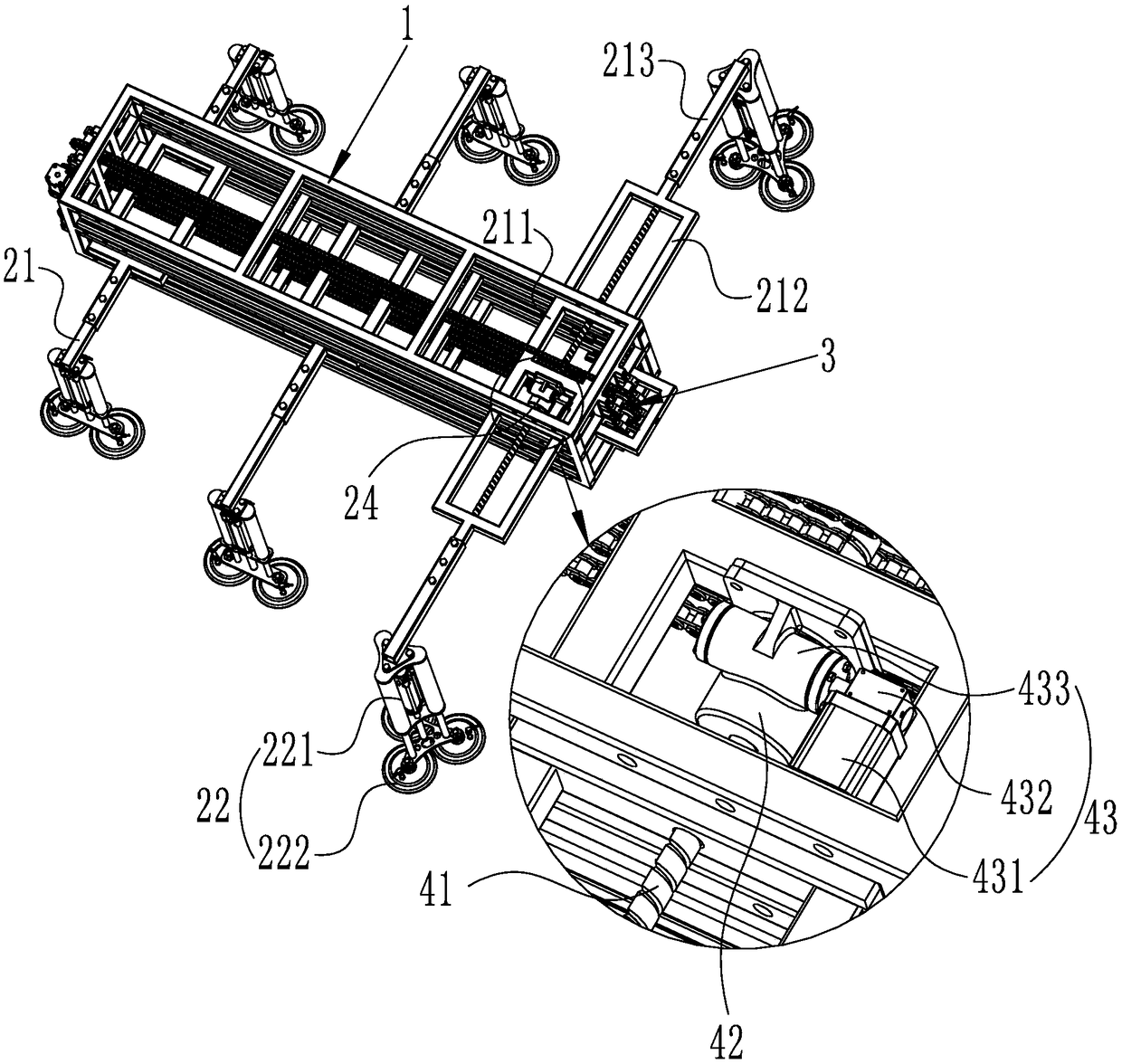 Multi-layer leg wall-climbing robot and wall-climbing loading system