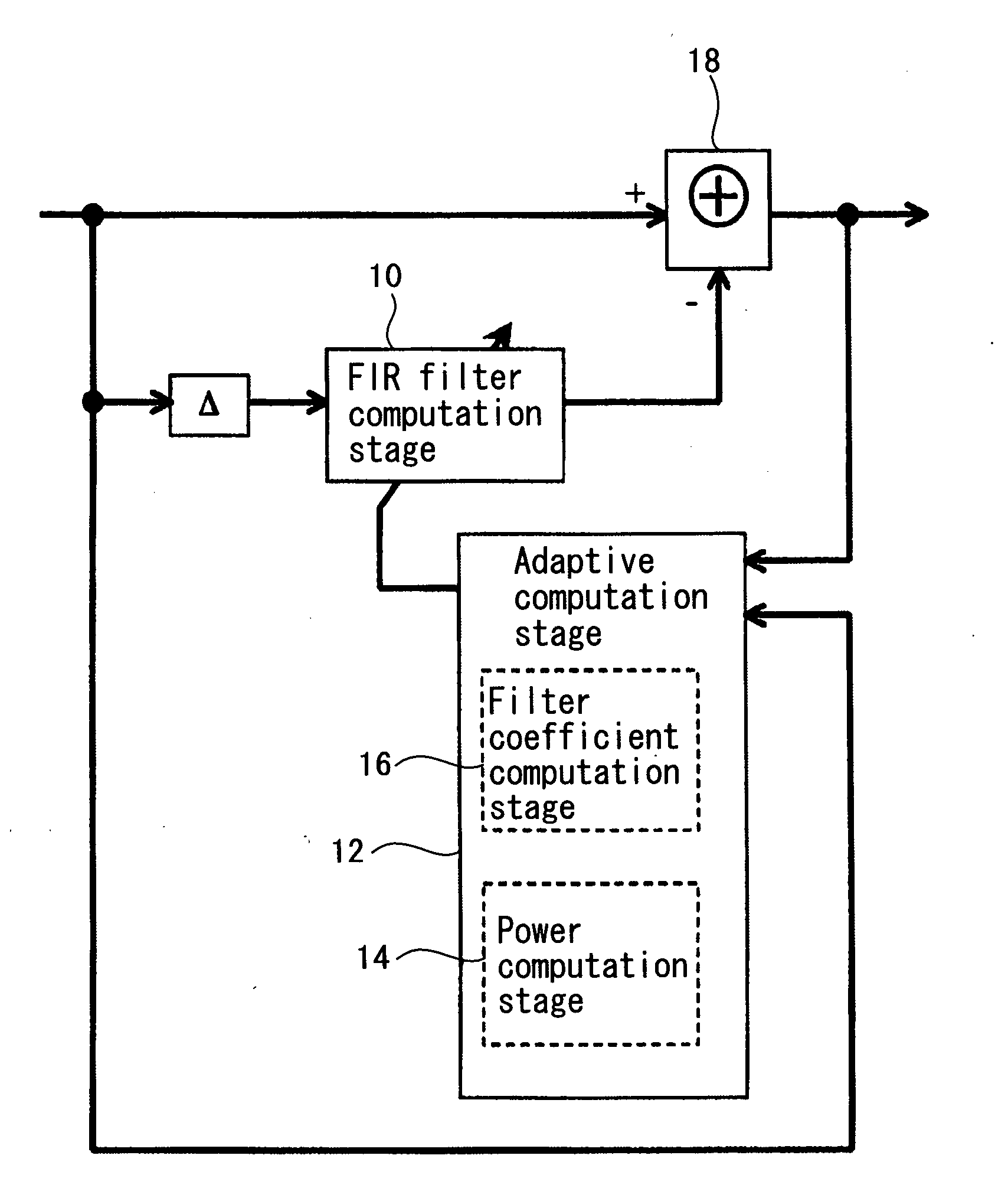 Circuit and method for suppressing interference components in received signal