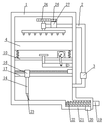 Spraying tower with function of cleaning filling layer