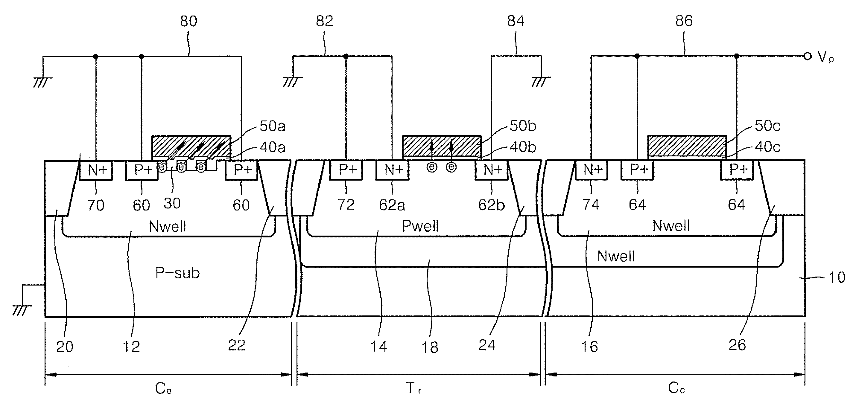 EEPROMs with Trenched Active Region Structures and Methods of Fabricating and Operating Same