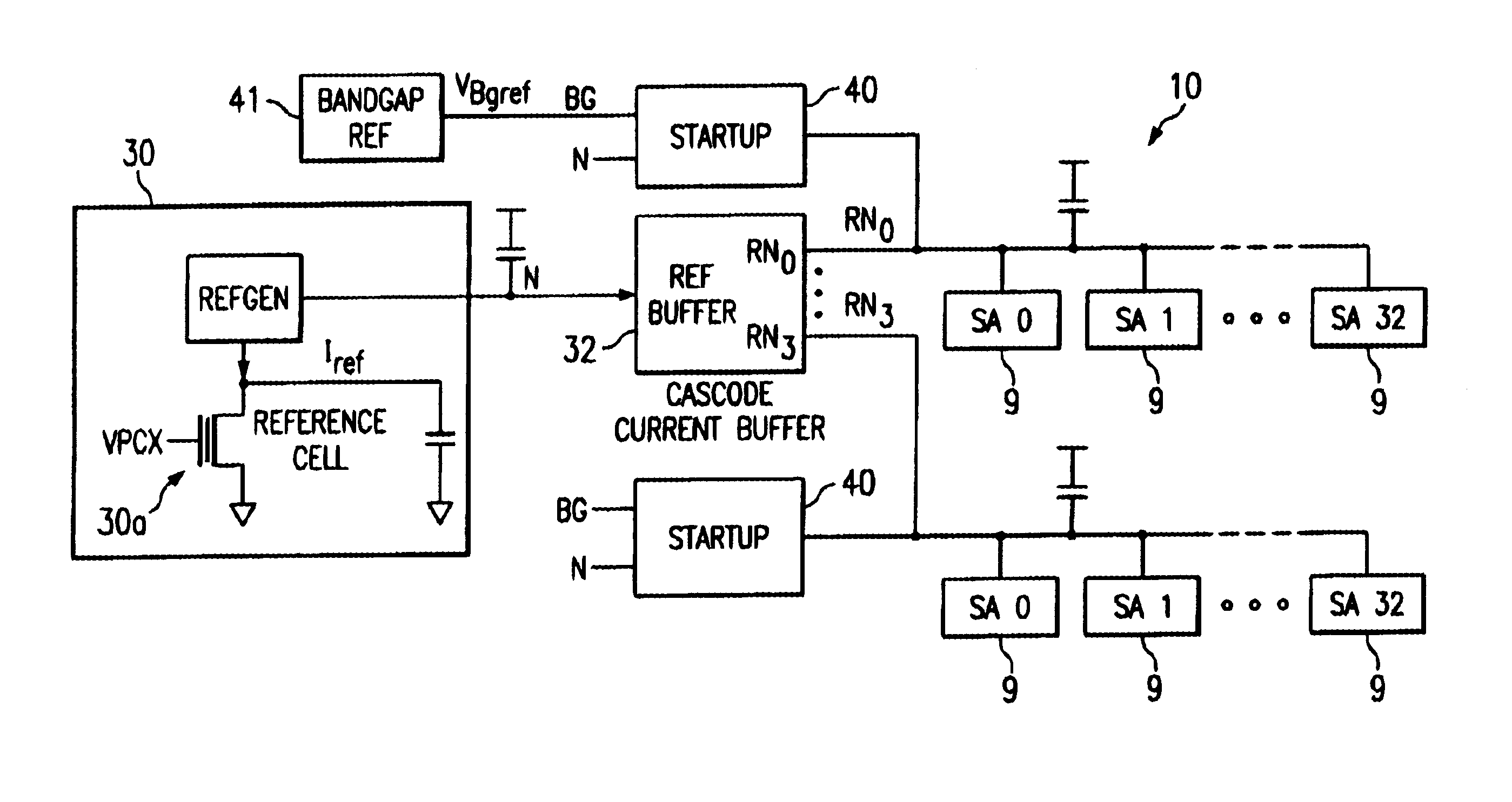 Reference generator circuit and method for nonvolatile memory devices