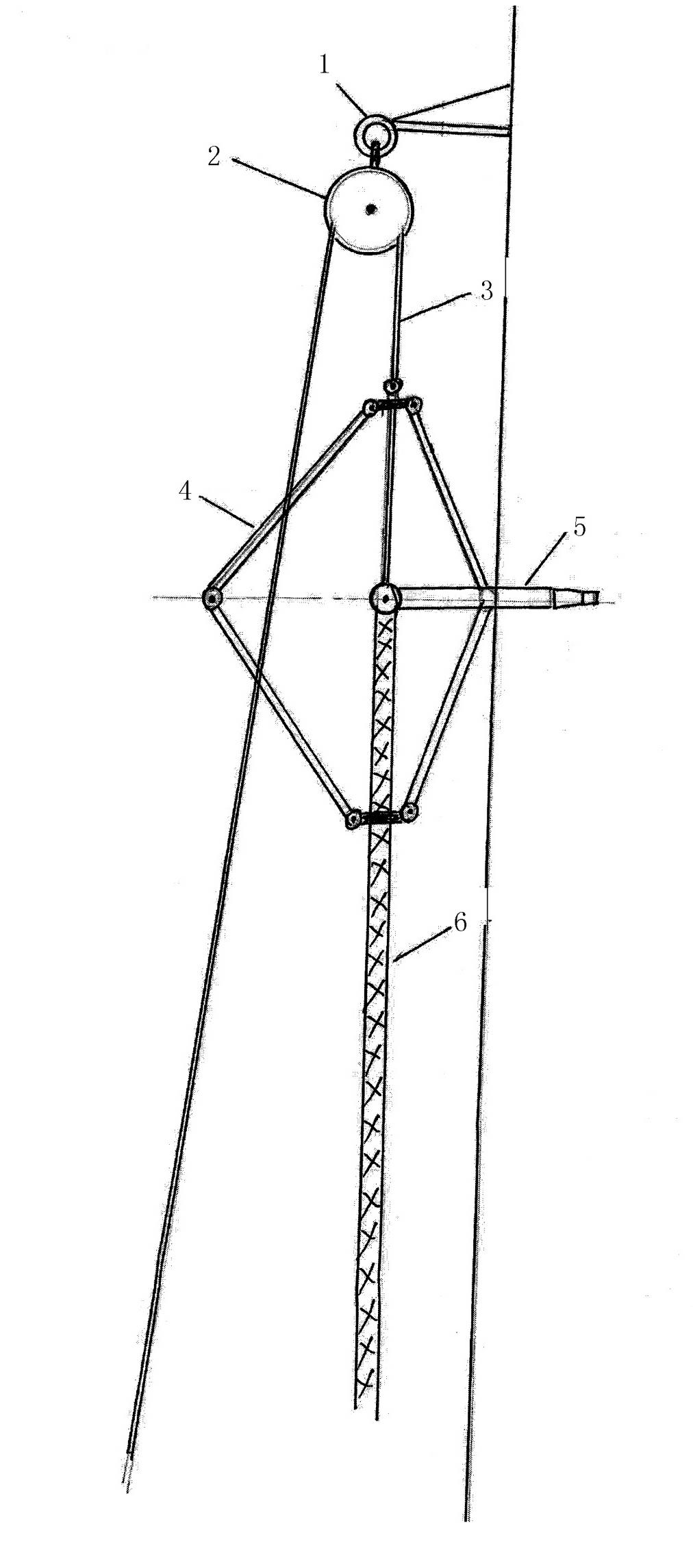 High-rise building external wall suspension type remote control fire distinguishing device and method