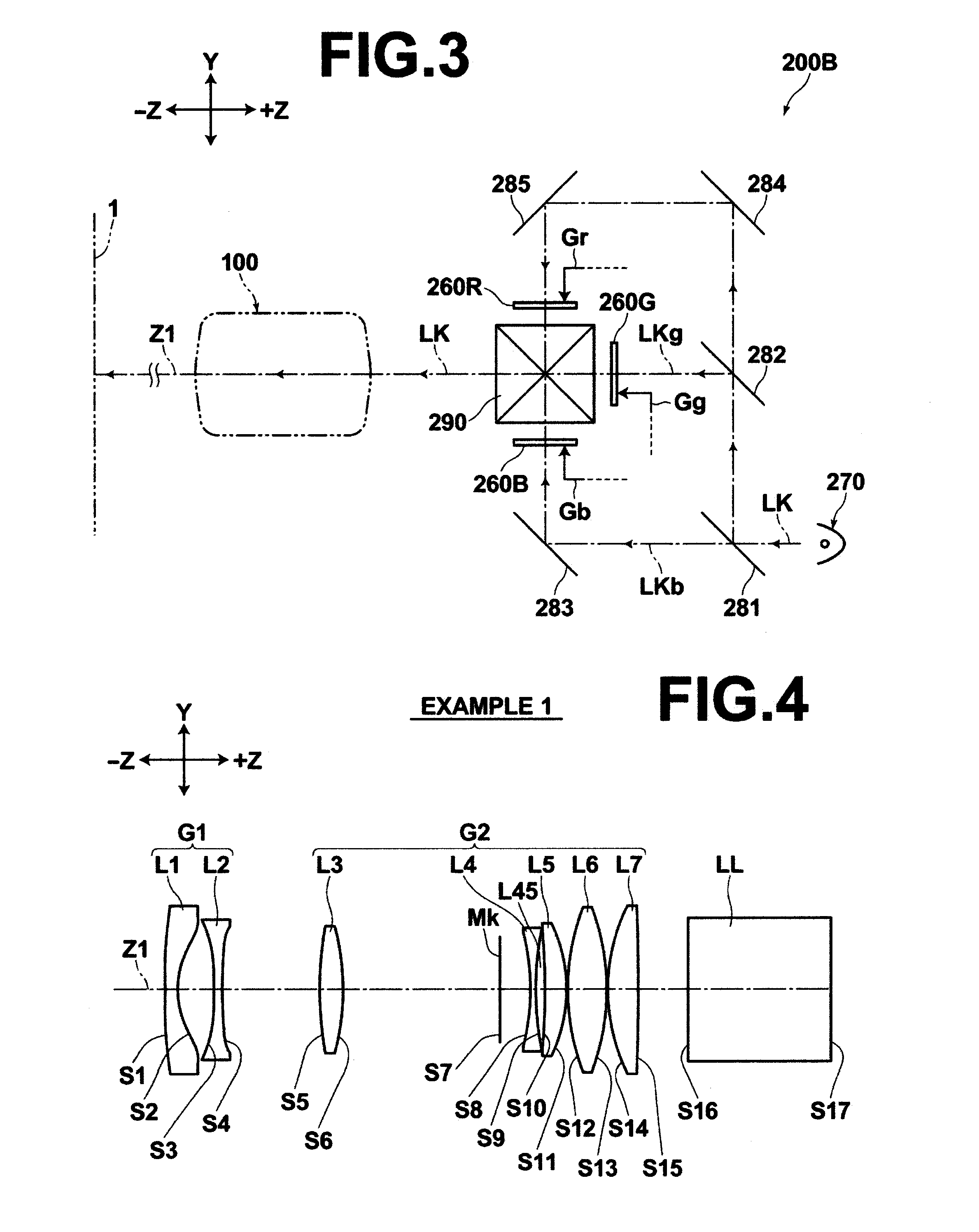 Lens for projection and projection-type display apparatus