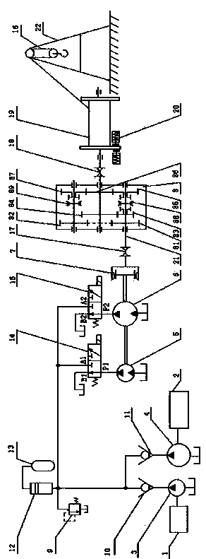 Constant displacement pump/motor tandem type energy-saving workover rig