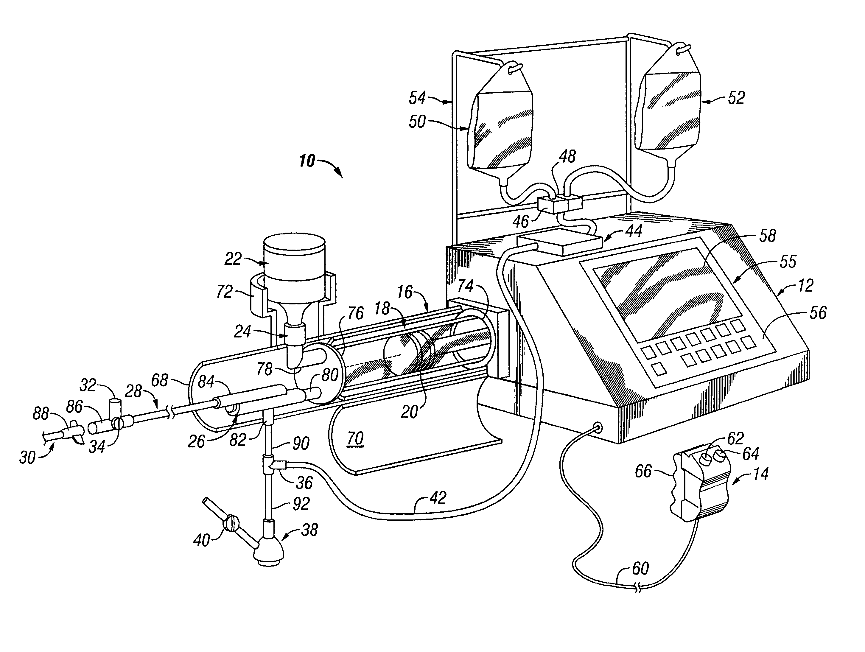 Angiographic injector system and method of use