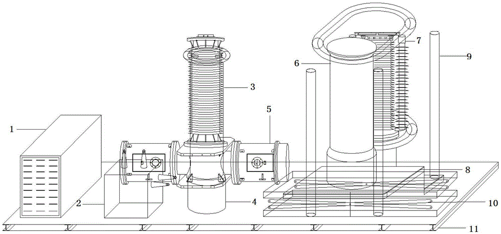 Extra-high voltage potential transformer separated checking platform and mounting and checking method thereof