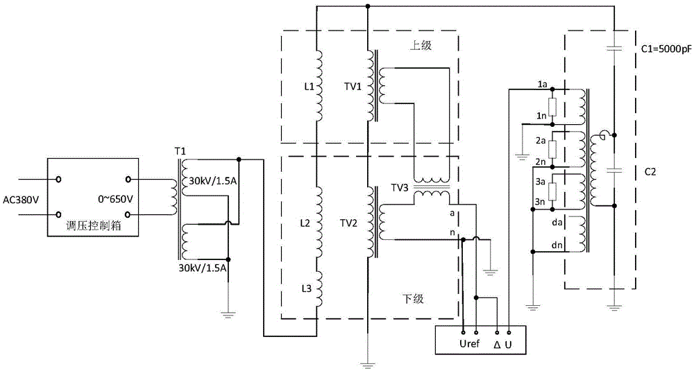 Extra-high voltage potential transformer separated checking platform and mounting and checking method thereof