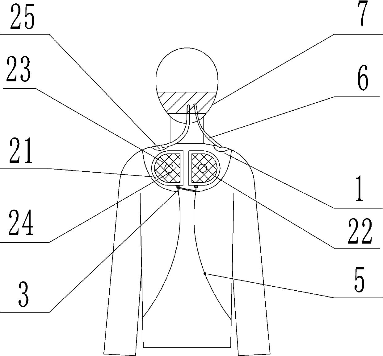 Worn powerless air supply mask device and application method