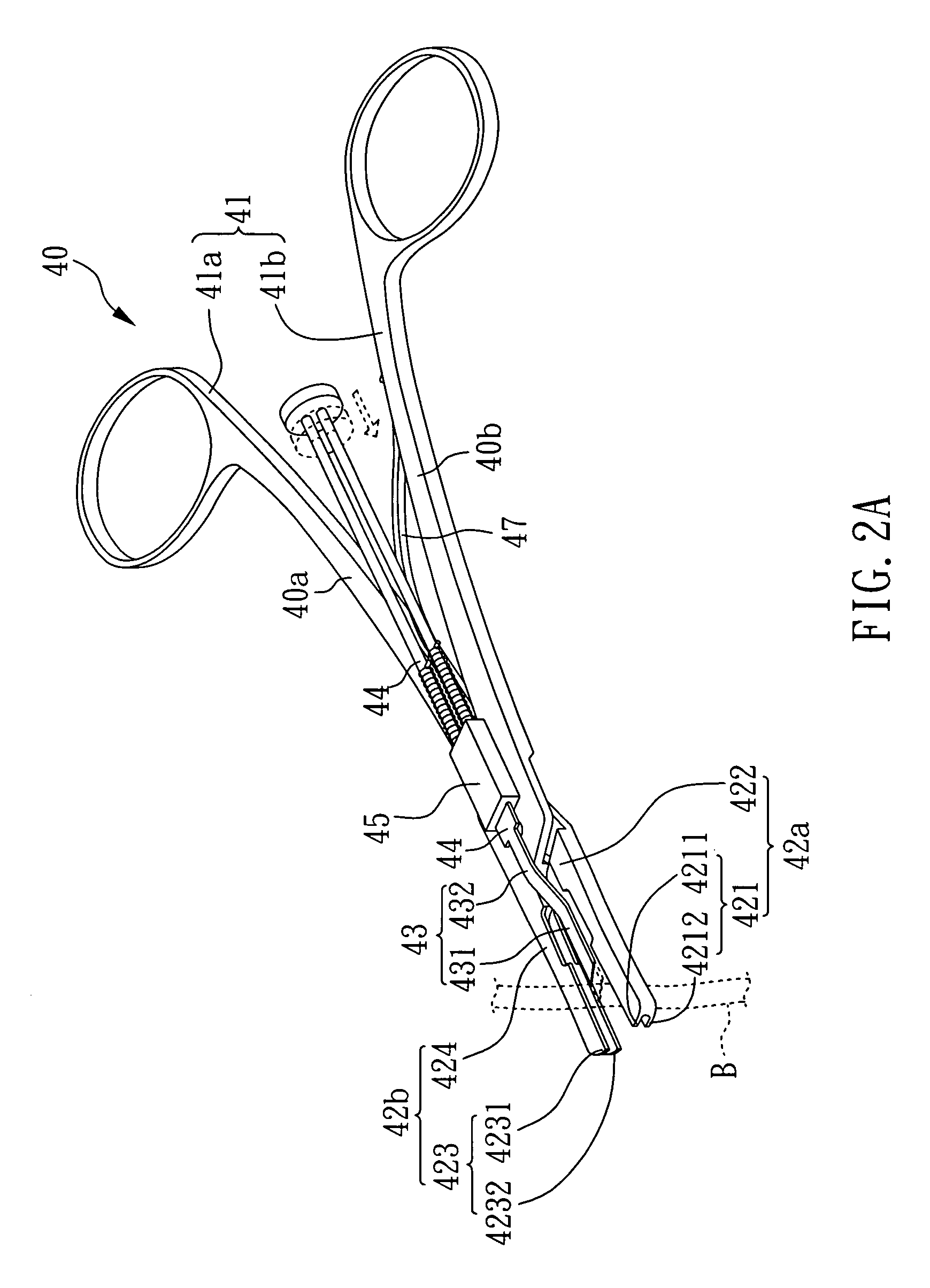 Integrated double clips applier with division device for clamping clips