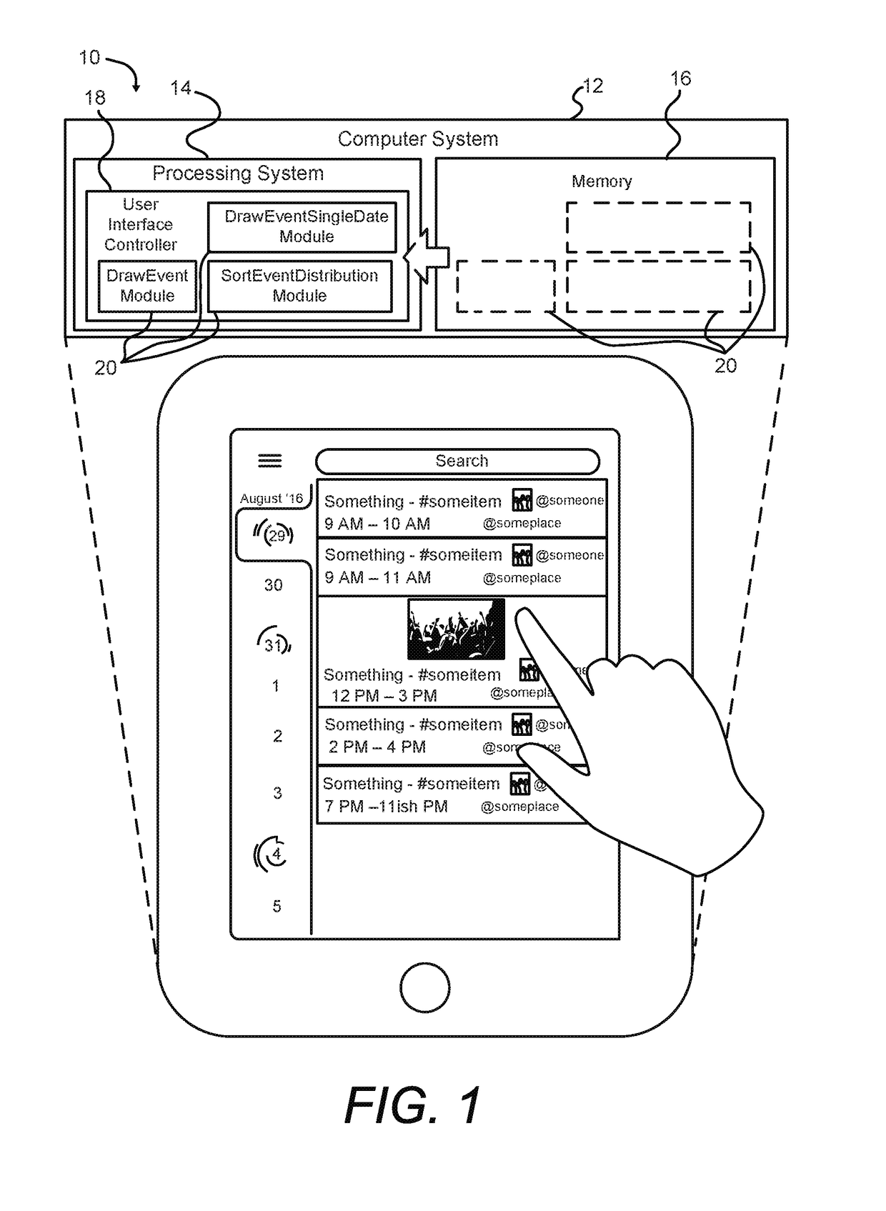 Electrical time measuring system or device indicating time intervals by regioned concentric arciforms that indicate the time of duration of particular events