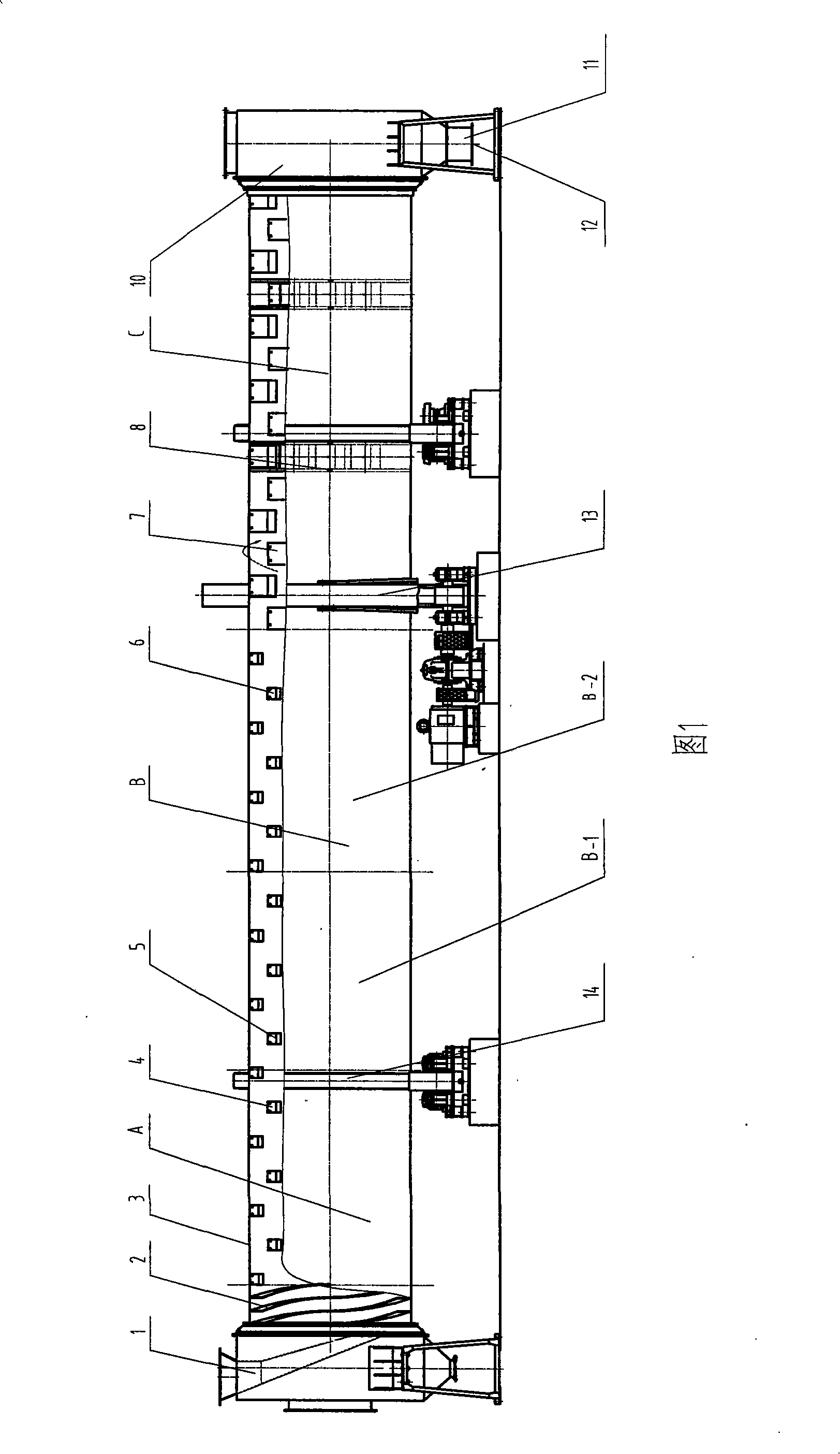 Rotary drying device suitable for high moisture material