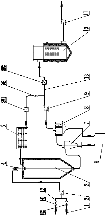 Device for spraying pyrolyzing of copper nitrate solution and application method thereof