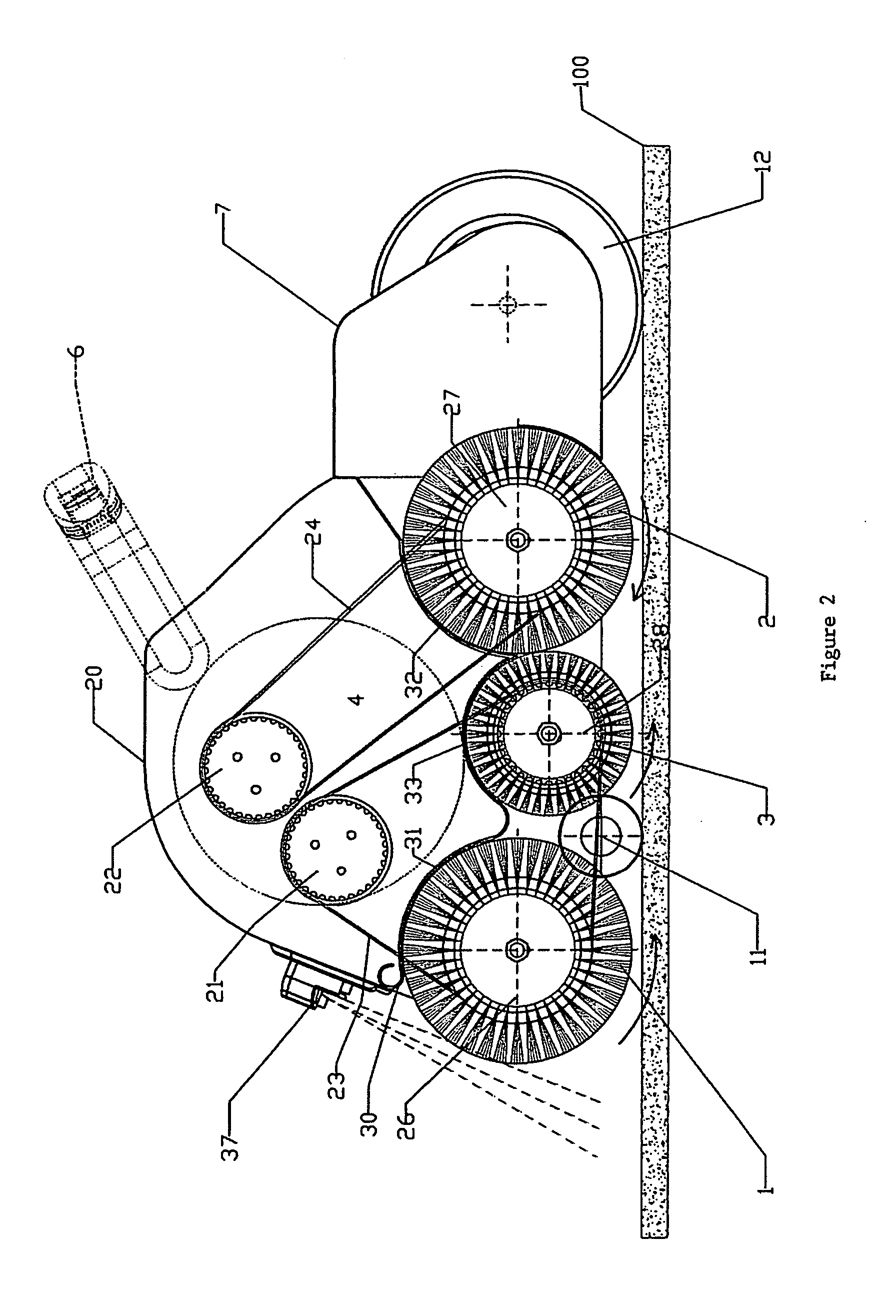 Transport cleaning device