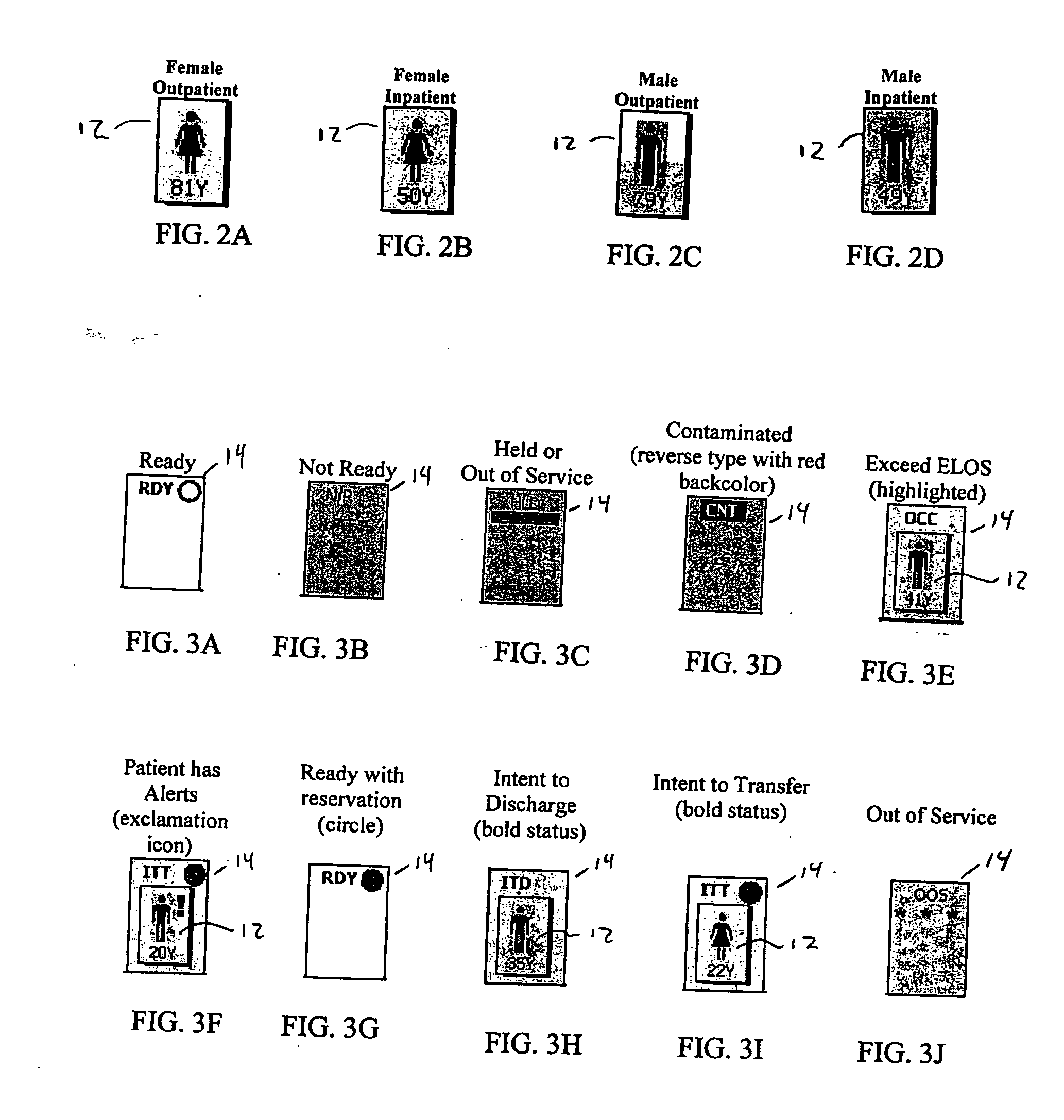 Graphical on-screen bed board with portable patient card