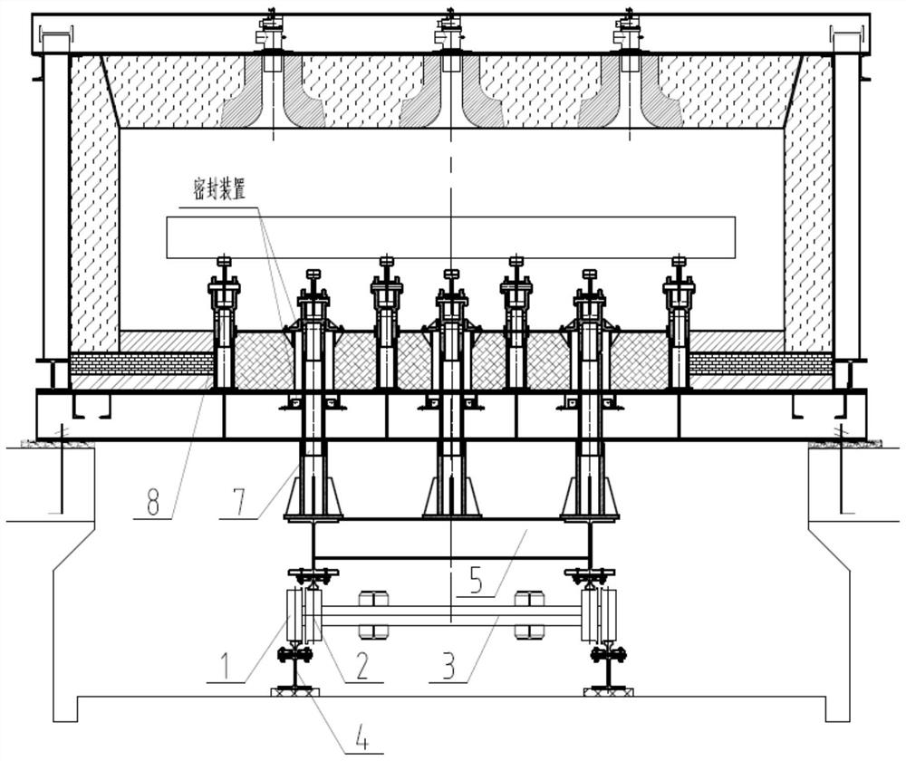 Heating furnace with compact stepping mechanical structures