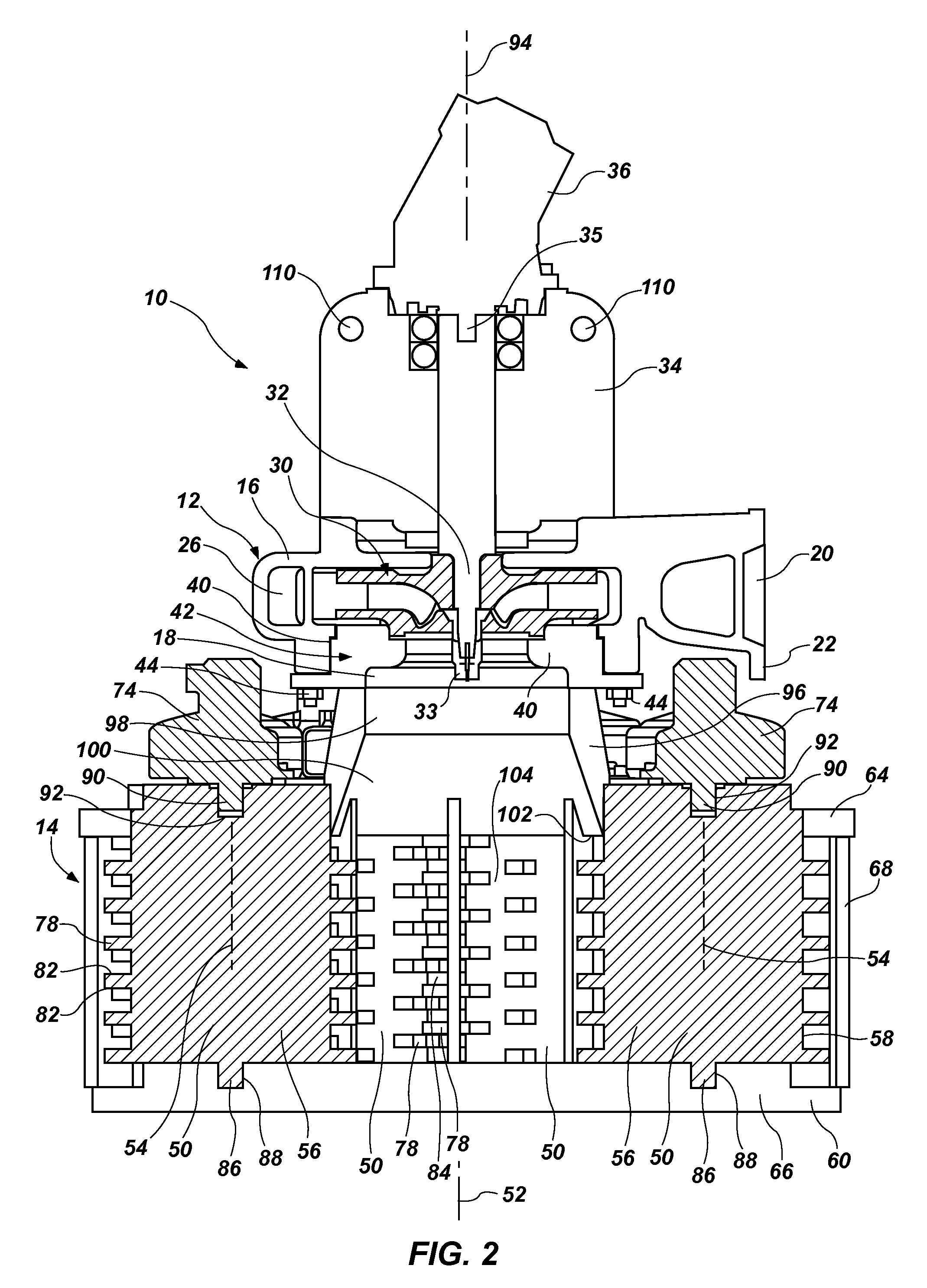 Pump and submersible solids processing arrangement