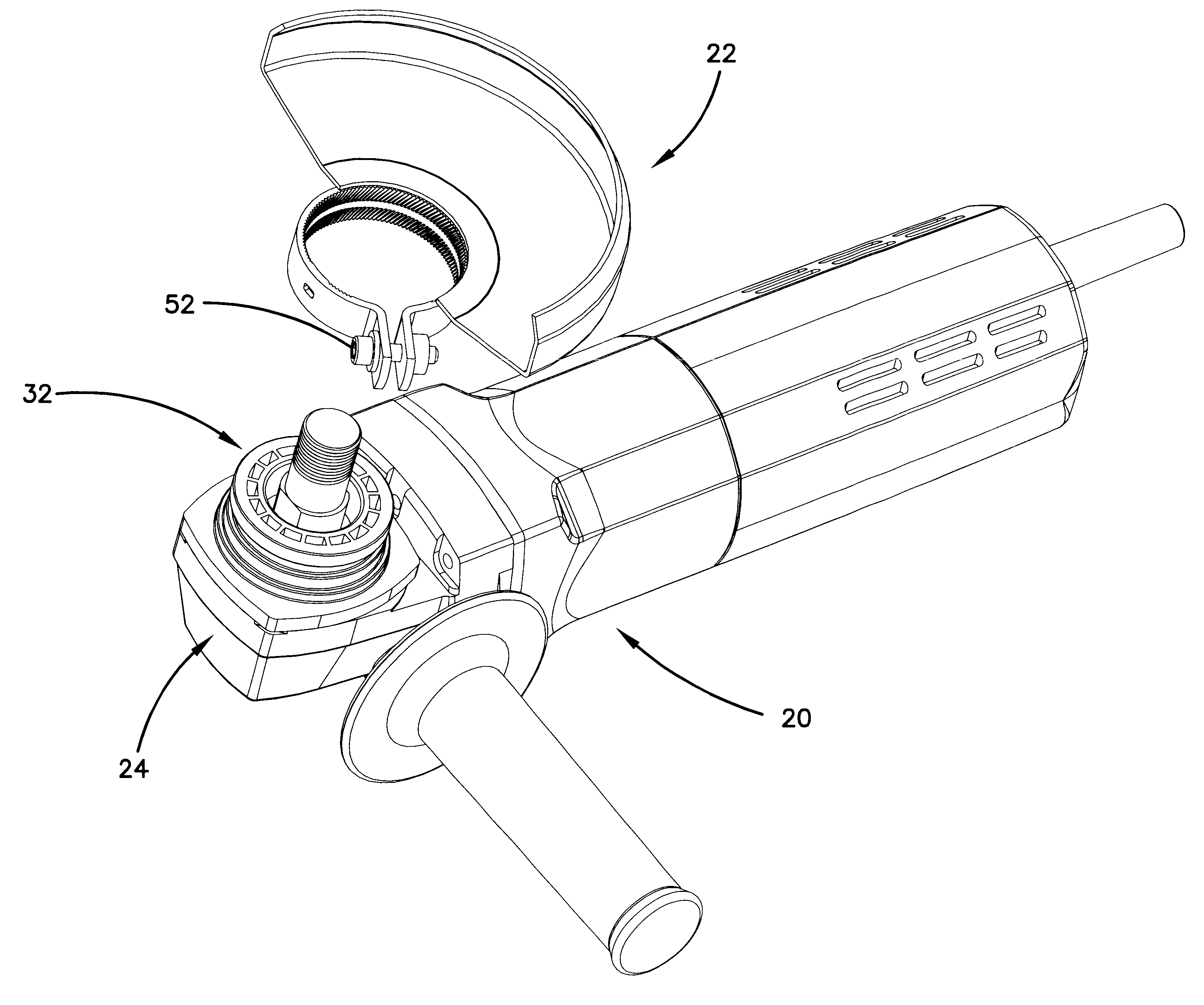 Guard attachment system with knurled clamp ring