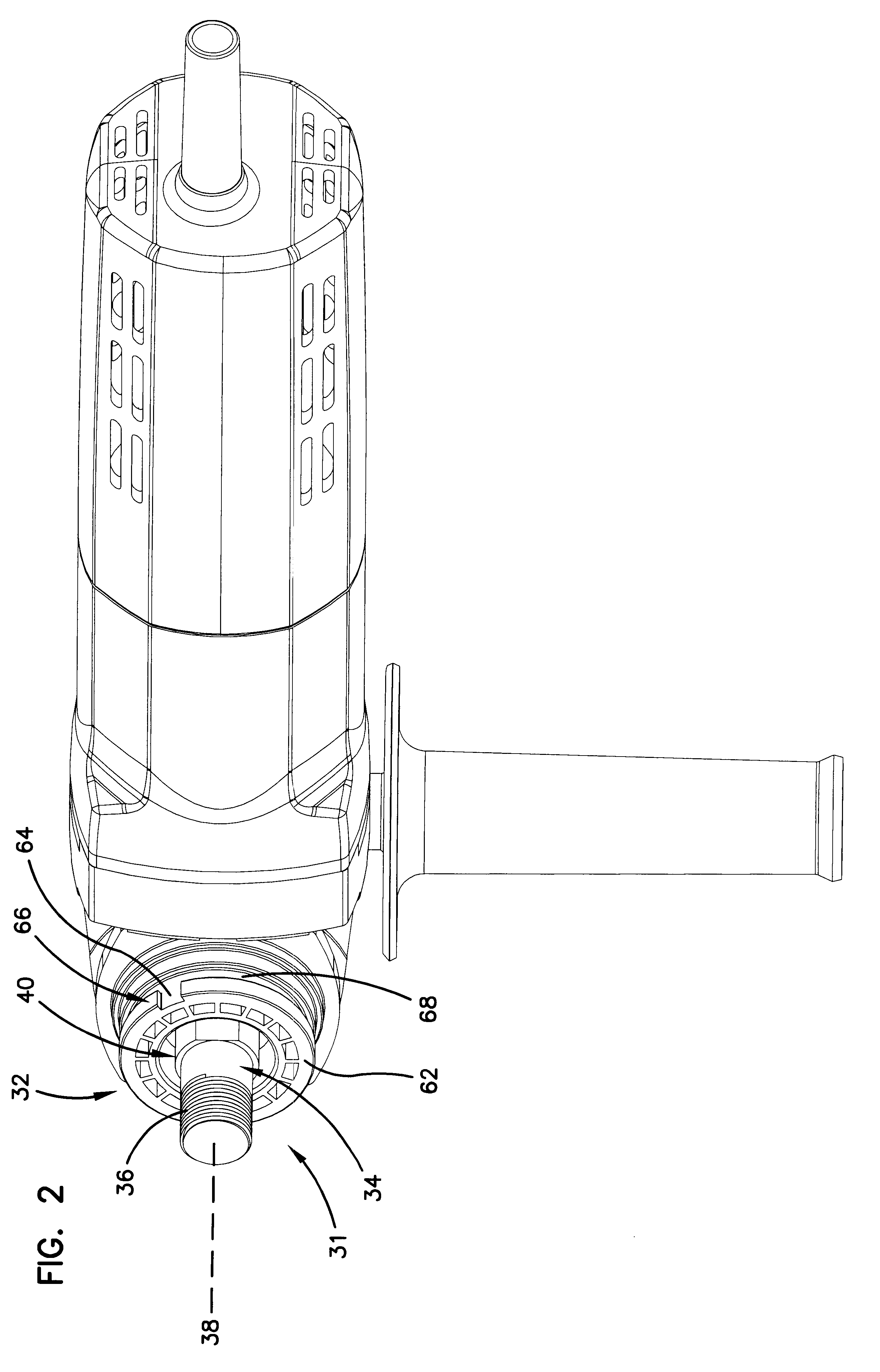 Guard attachment system with knurled clamp ring