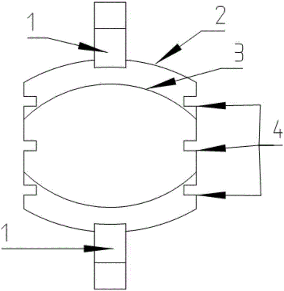 Confocal waveguide broadband input coupling device