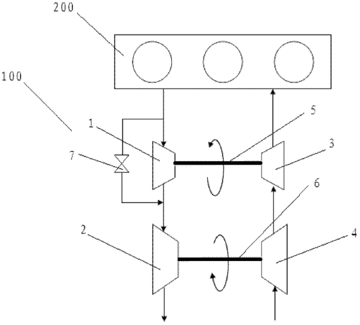 Two-stage turbocharging system