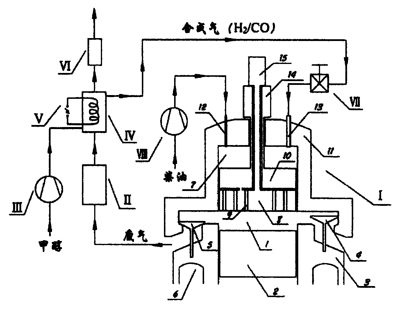 Thin-phase combustion method for realizing low-emission of diesel engine and apparatus thereof