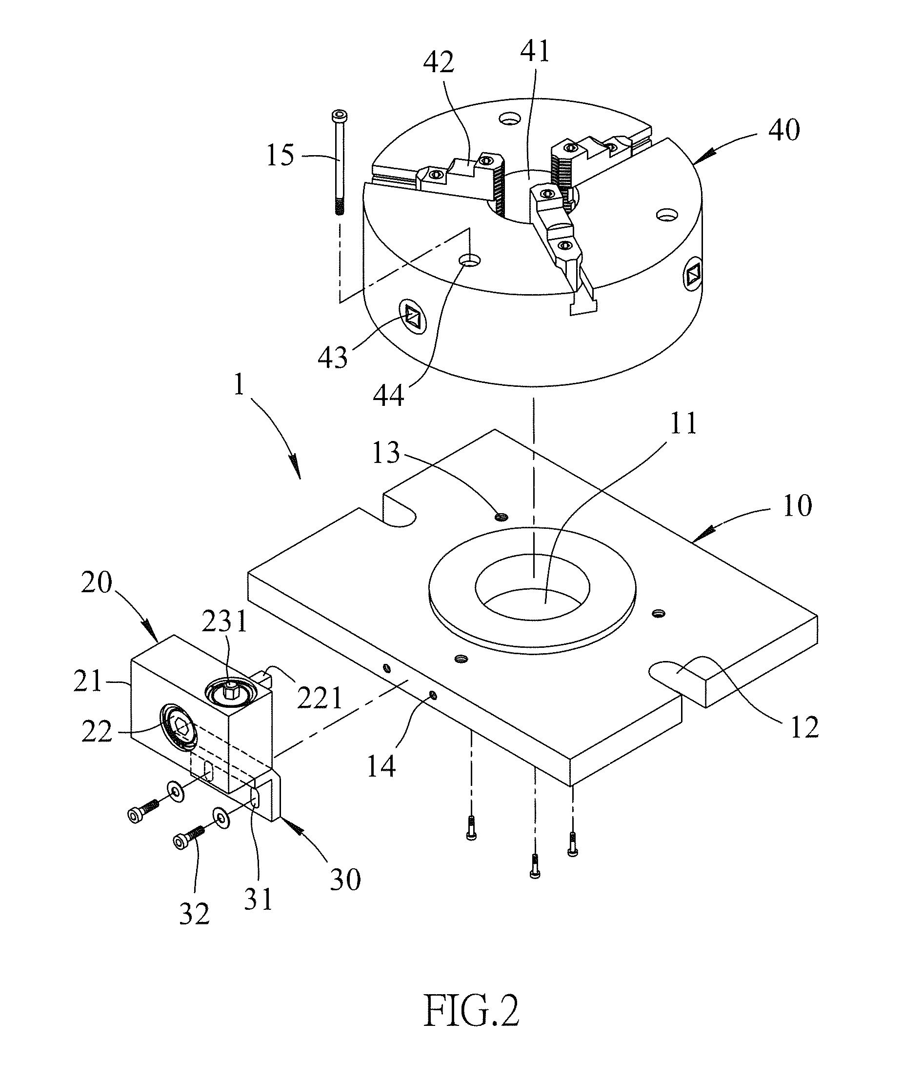 Upright chuck assembly