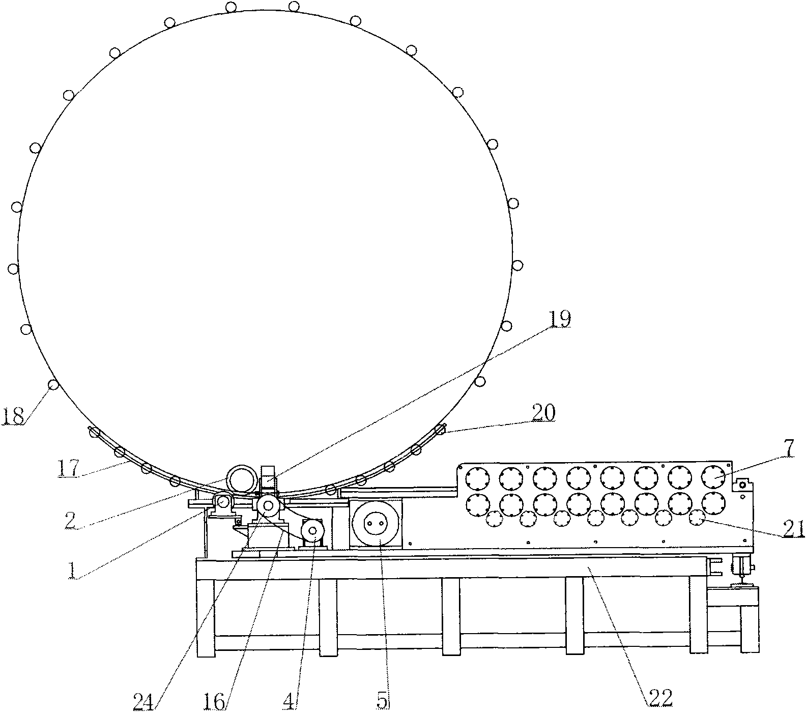 Heavy-calibre spiral corrugated pipe machine