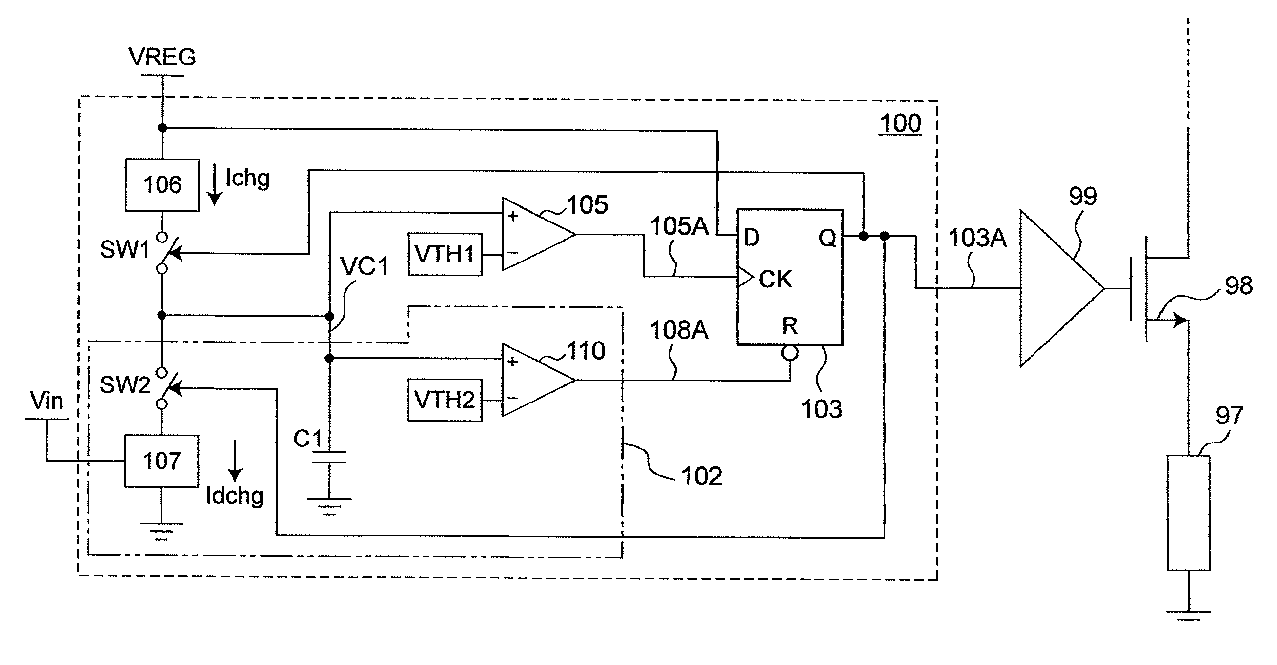 On-off timer circuit for use in DC-DC converter