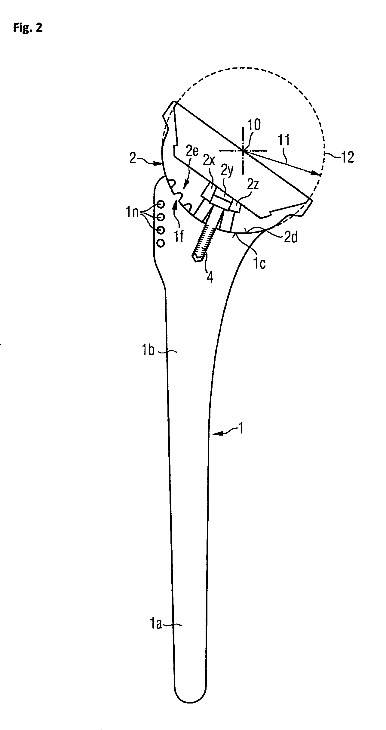 Humeral component of a shoulder prosthesis