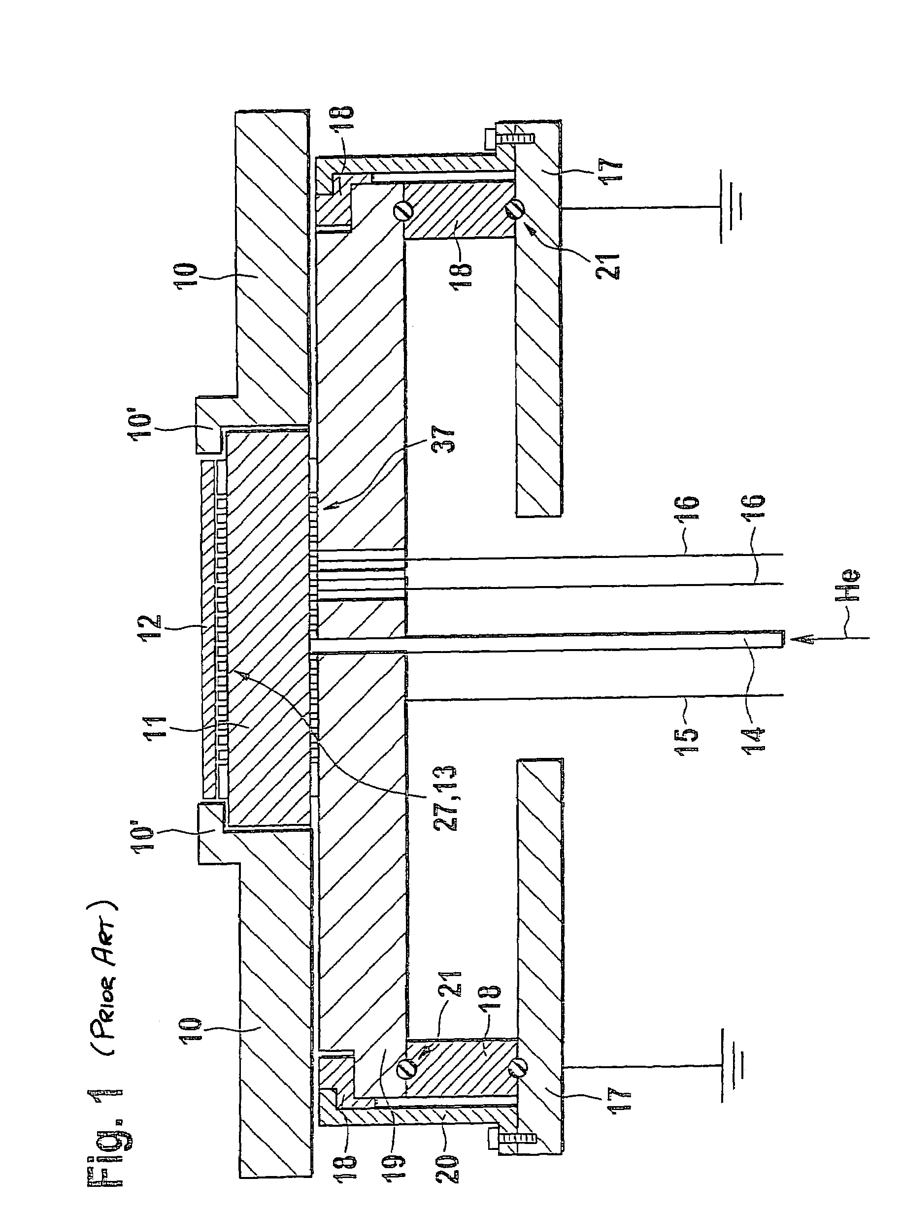 Holding device, in particular for fixing a semiconductor wafer in a plasma etching device, and method for supplying heat to or dissipating heat from a substrate